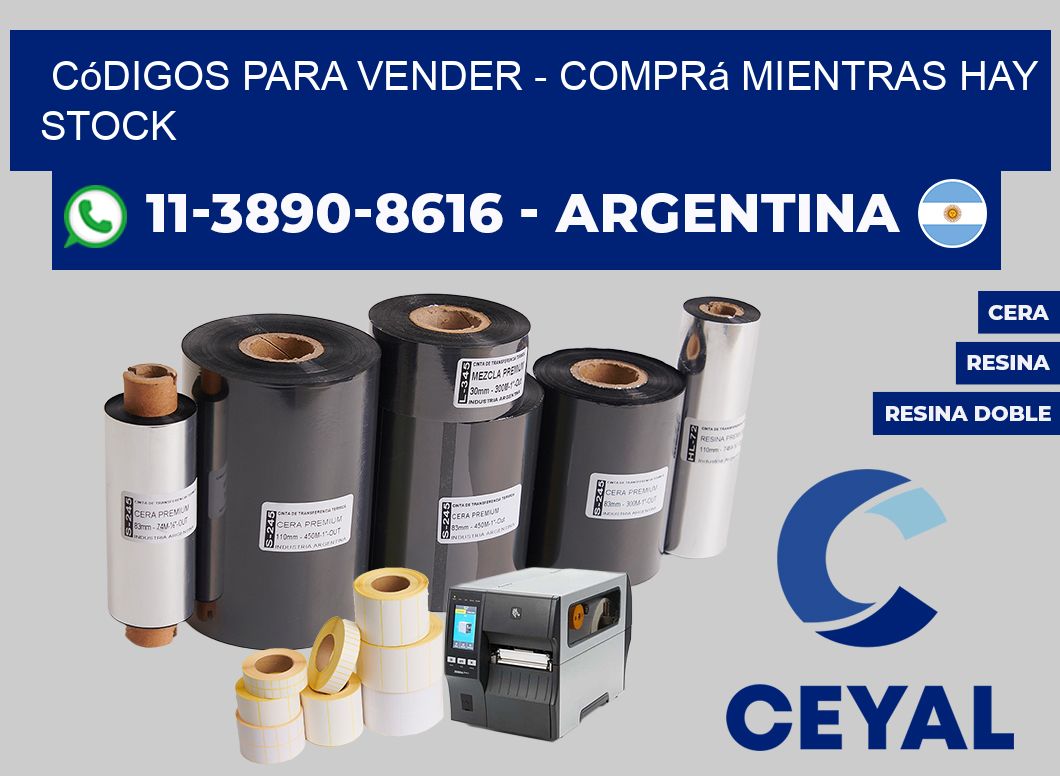 Códigos para vender - Comprá mientras hay stock