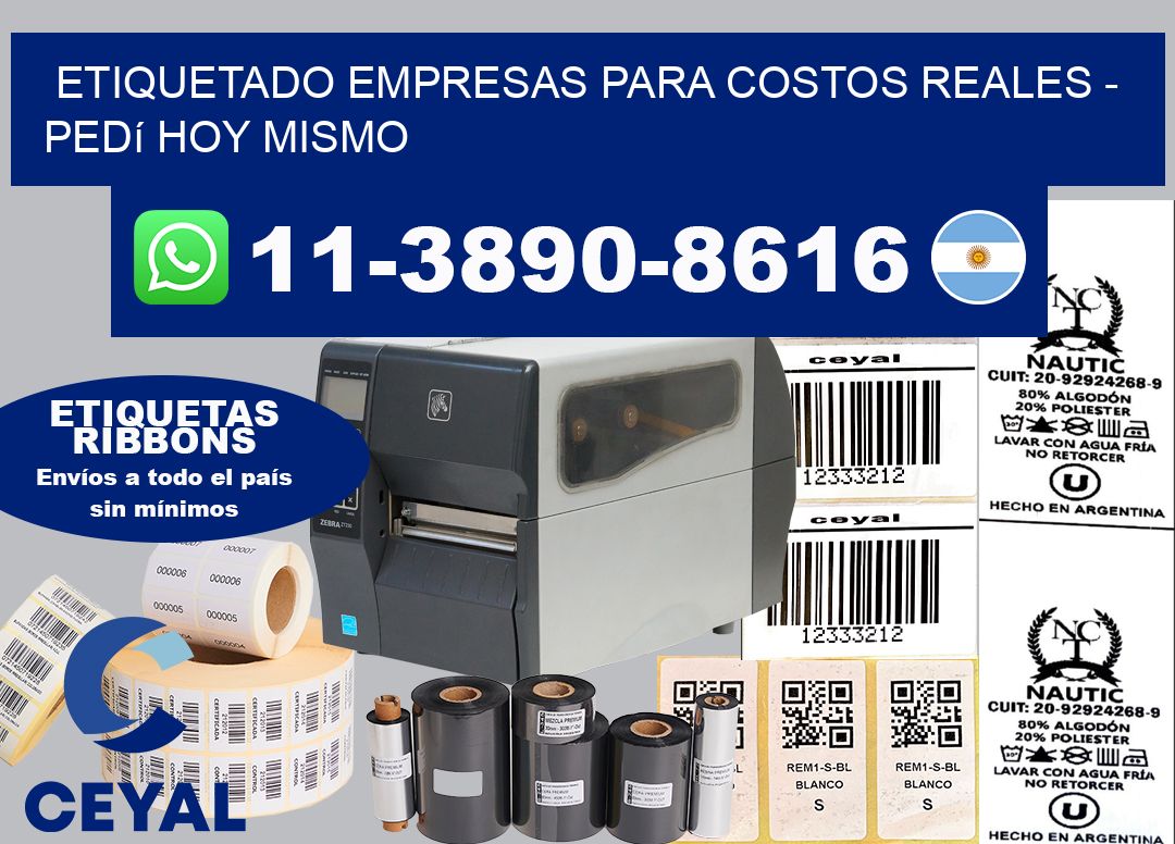 ETIQUETADO EMPRESAS PARA COSTOS REALES - Pedí hoy mismo