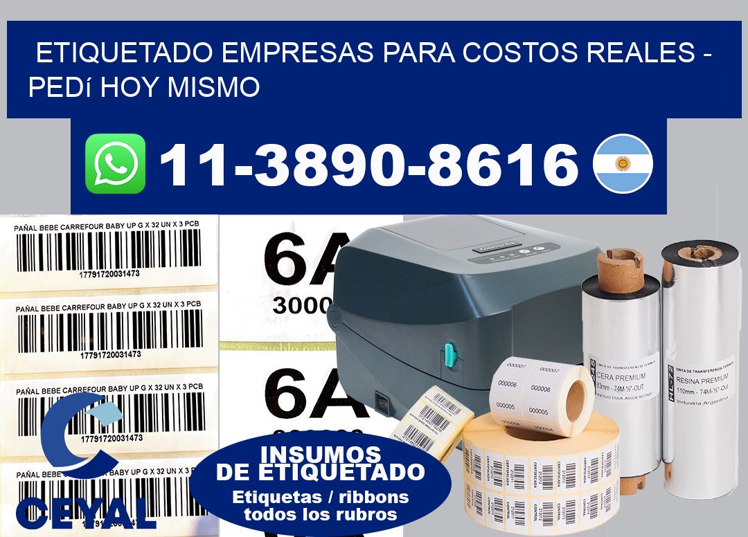 ETIQUETADO EMPRESAS PARA COSTOS REALES - Pedí hoy mismo