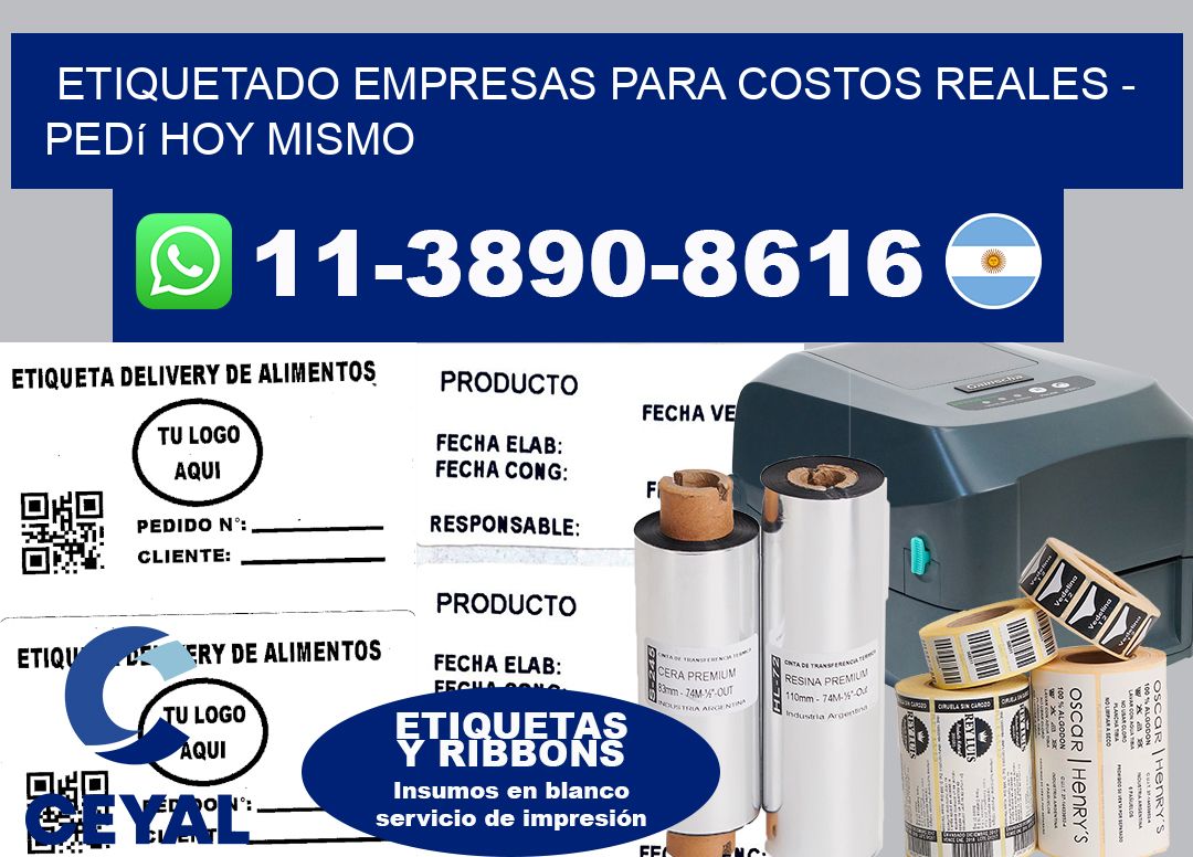 ETIQUETADO EMPRESAS PARA COSTOS REALES - Pedí hoy mismo
