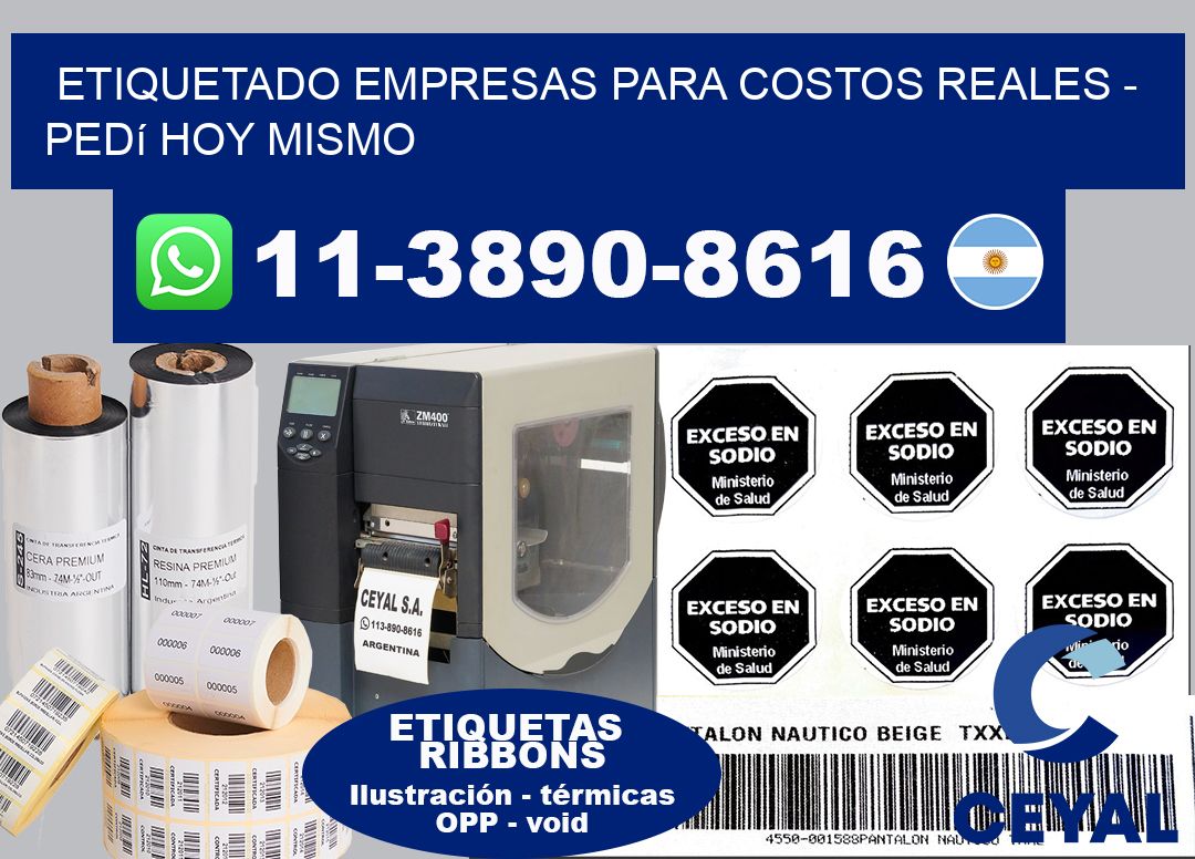 ETIQUETADO EMPRESAS PARA COSTOS REALES – Pedí hoy mismo