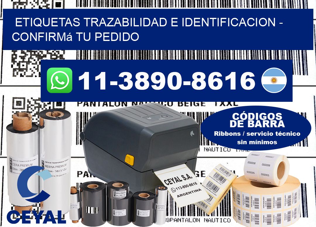 ETIQUETAS TRAZABILIDAD E IDENTIFICACION - Confirmá tu pedido