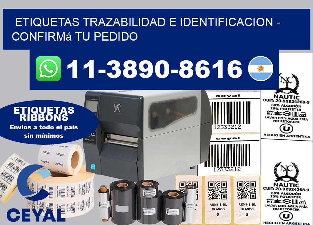 ETIQUETAS TRAZABILIDAD E IDENTIFICACION - Confirmá tu pedido
