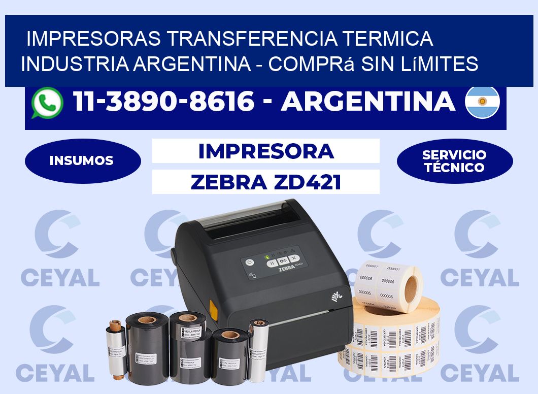 IMPRESORAS TRANSFERENCIA TERMICA INDUSTRIA ARGENTINA - Comprá sin límites