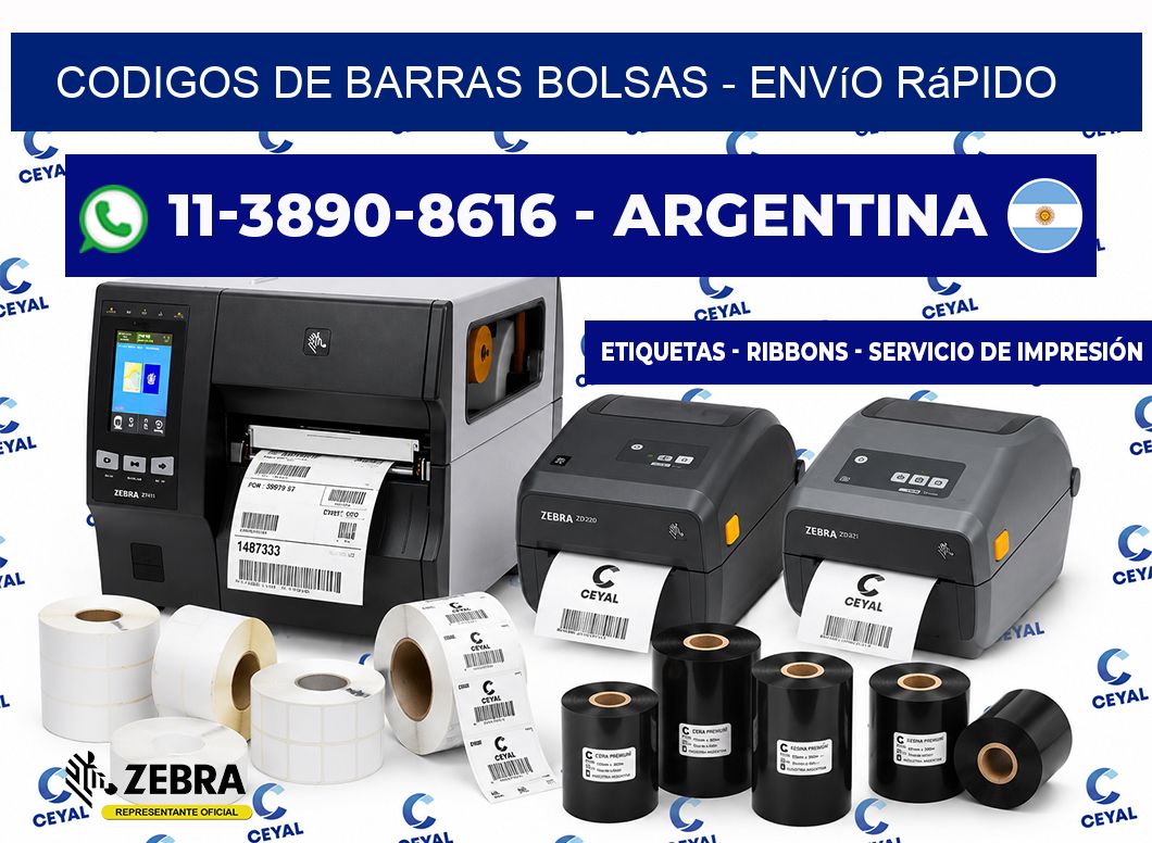 codigos de barras bolsas – Envío rápido