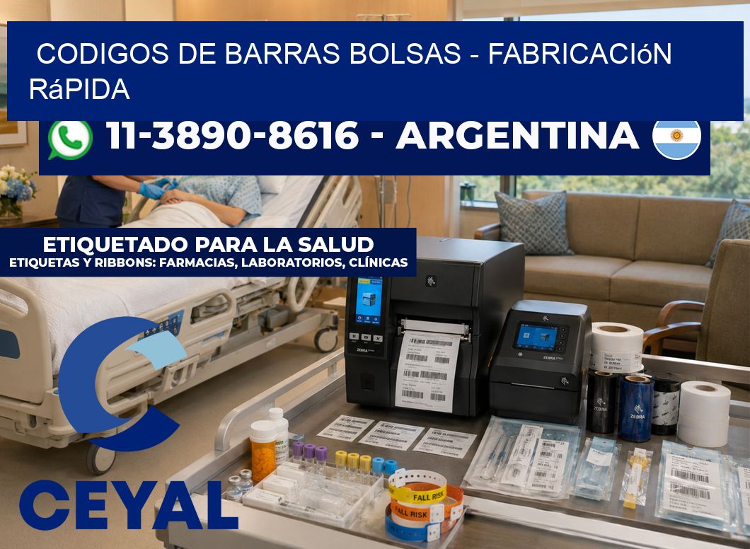 codigos de barras bolsas - Fabricación rápida