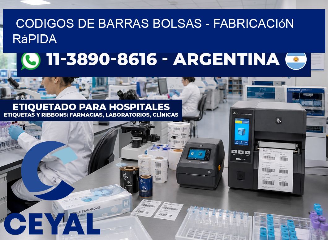 codigos de barras bolsas - Fabricación rápida