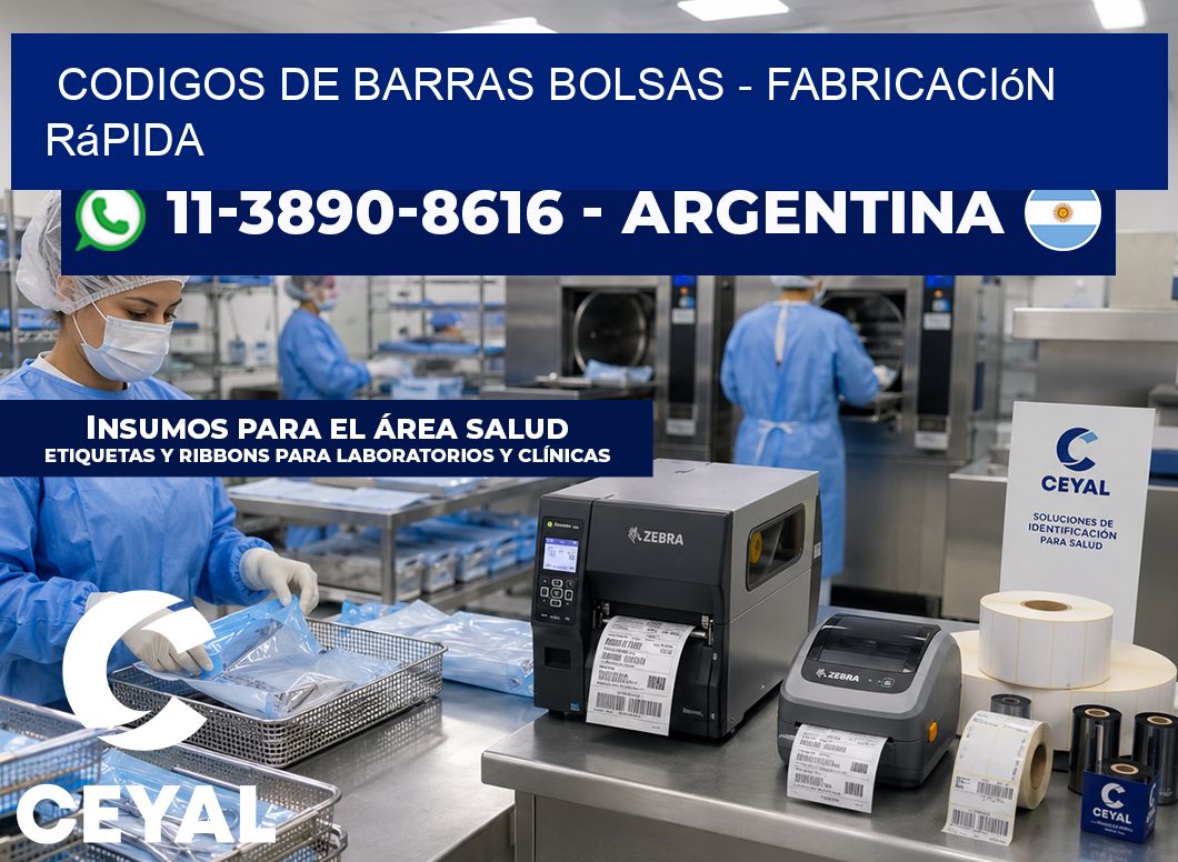 codigos de barras bolsas - Fabricación rápida