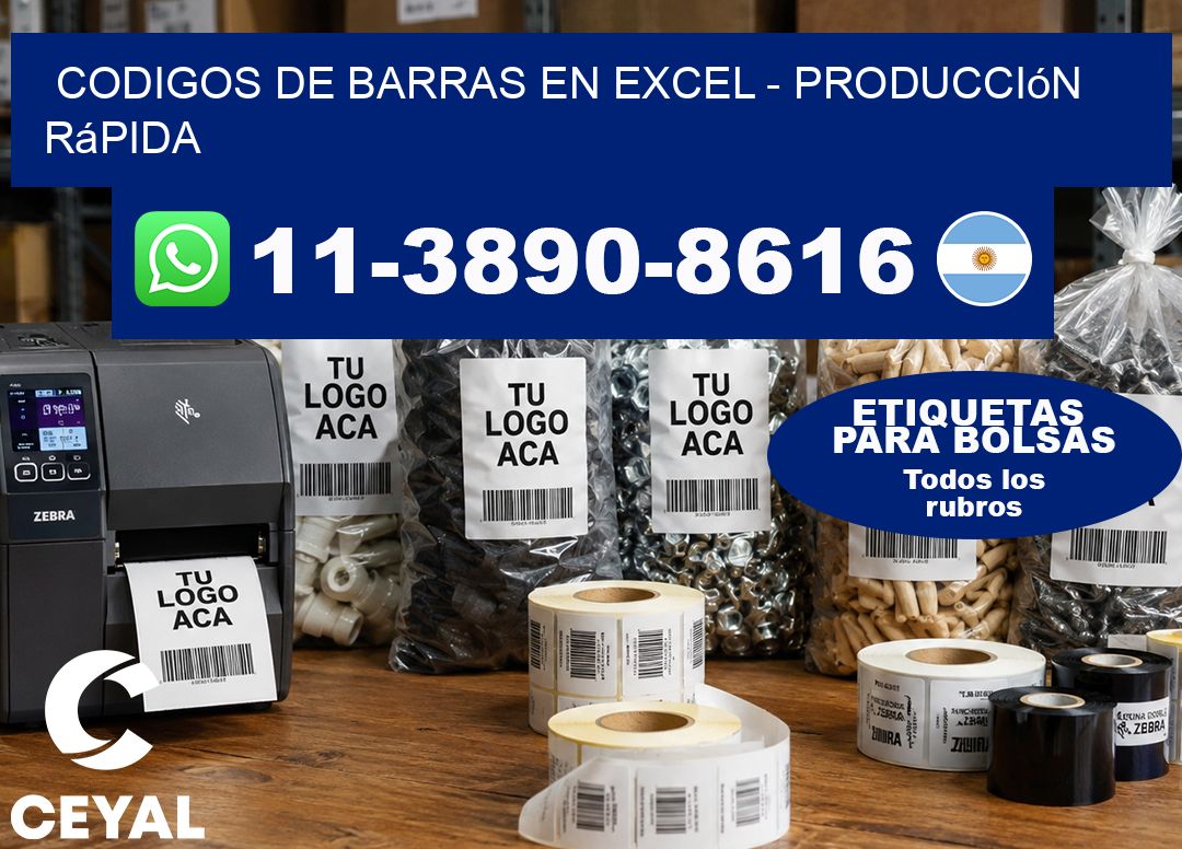 codigos de barras en excel – Producción rápida