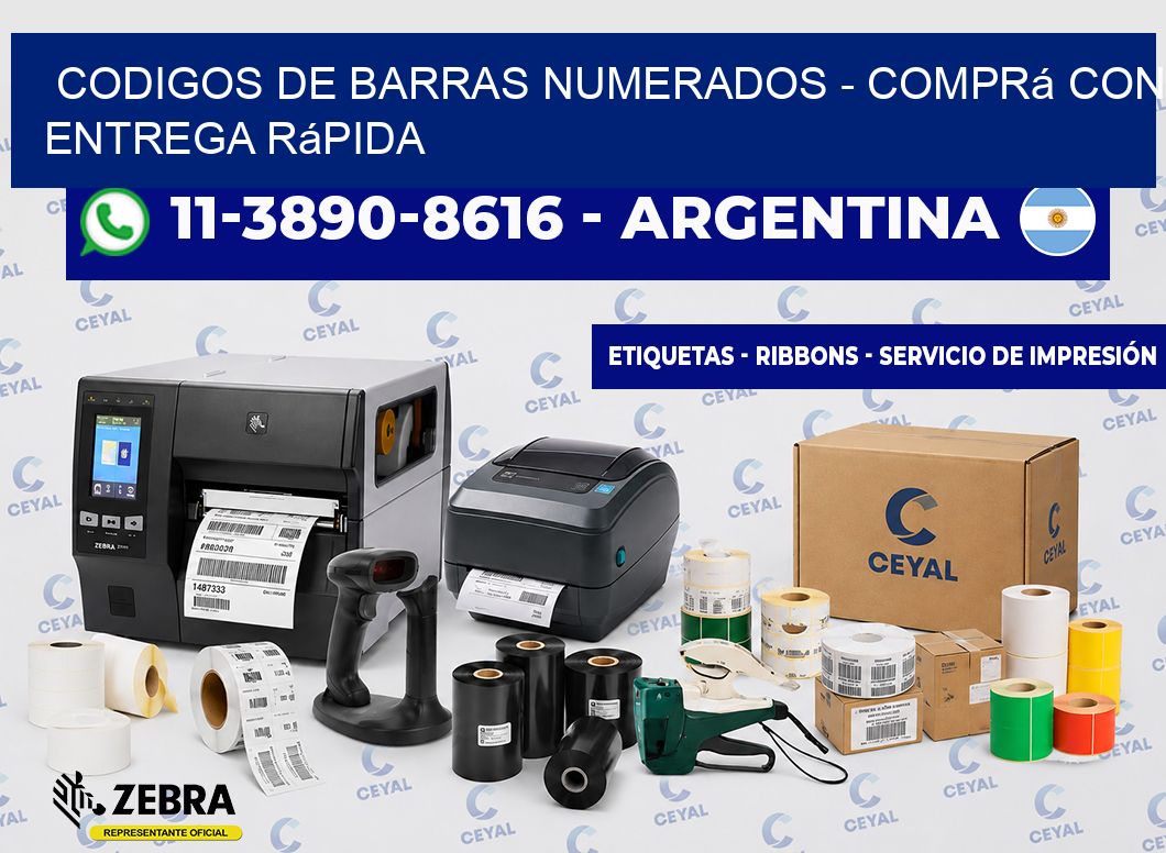 codigos de barras numerados - Comprá con entrega rápida