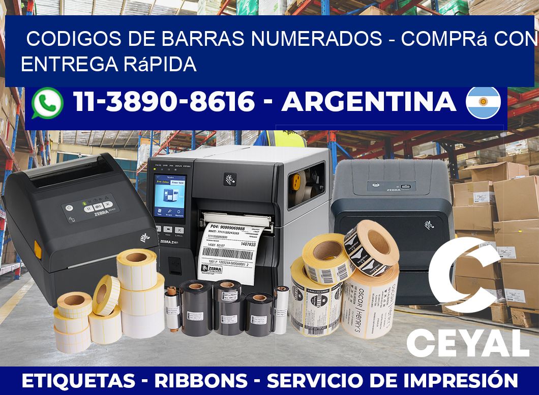 codigos de barras numerados - Comprá con entrega rápida