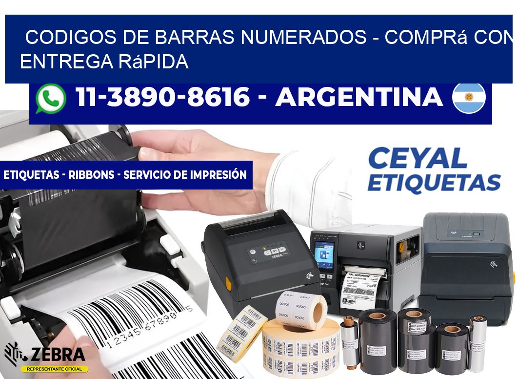 codigos de barras numerados – Comprá con entrega rápida