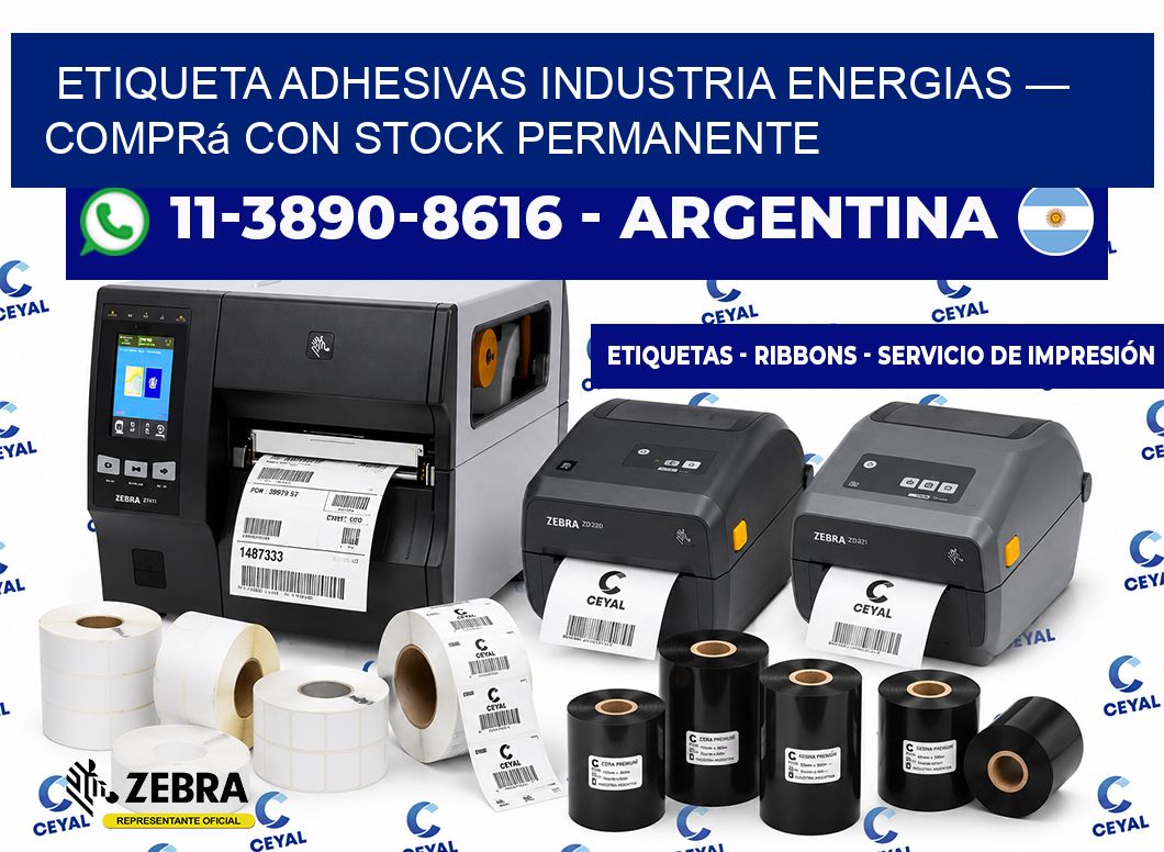 etiqueta adhesivas industria energias — Comprá con stock permanente
