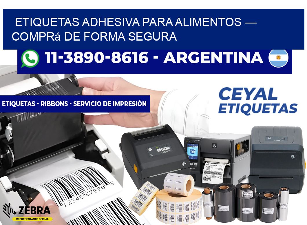 etiquetas adhesiva para alimentos — Comprá de forma segura