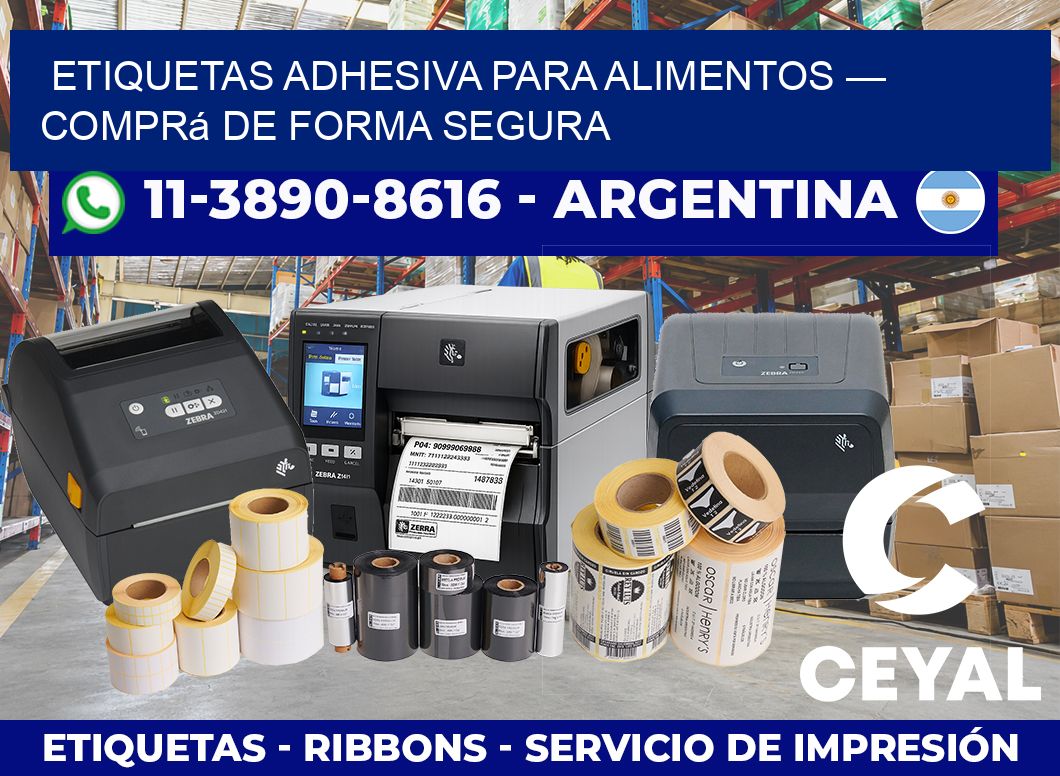 etiquetas adhesiva para alimentos — Comprá de forma segura